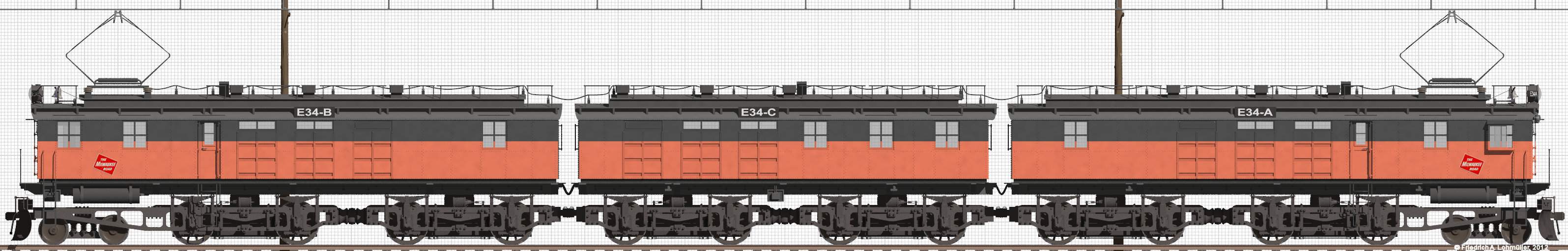 Electric Locomotive GE ALCO EF-3 MILW (EF-1 with 'bobtail' center)