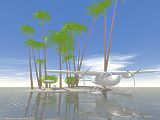 seaplane at tropical island