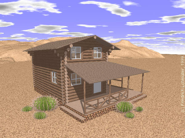 western style log cabin