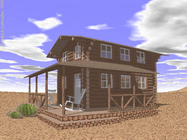 western style log cabin