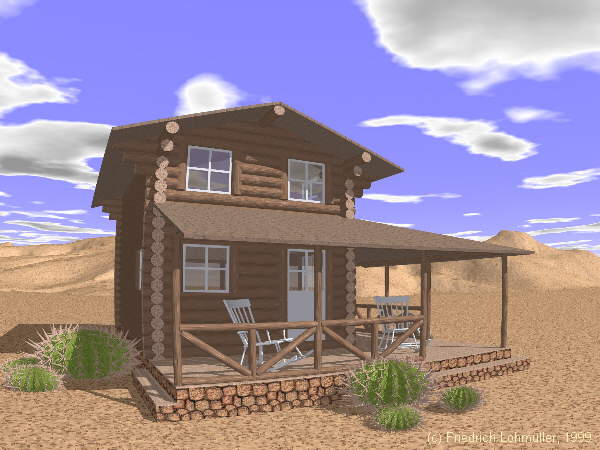 western style log cabin