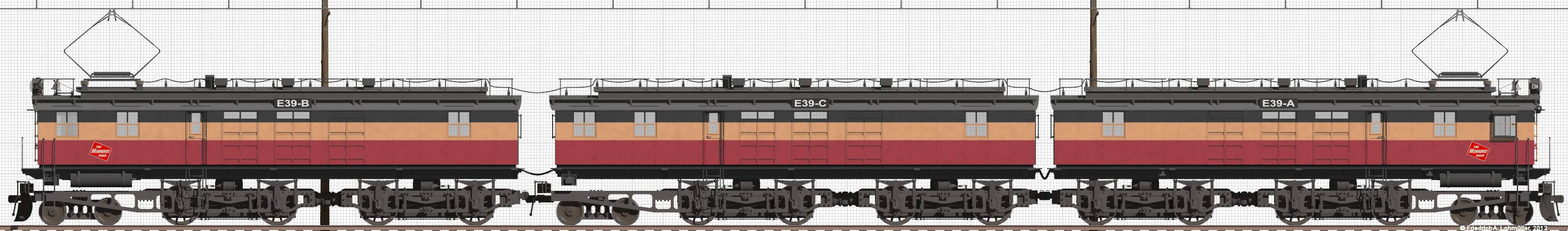 Electric Locomotive GE ALCO EF-2 MILW (3 units EF-1)